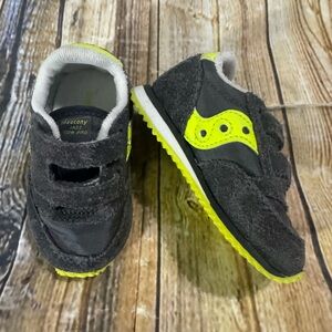 Saucony Baby Jazz Gray and Yellow Sneakers Baby Toddler Size 3M